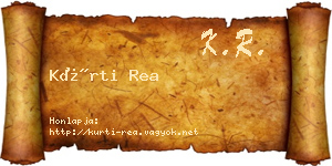 Kürti Rea névjegykártya